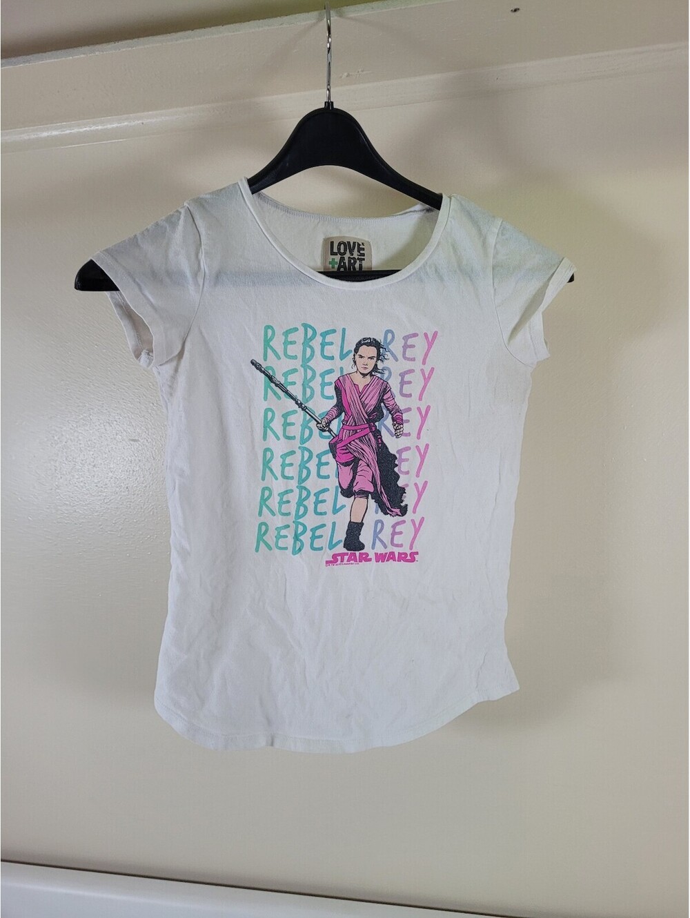 Star wars rey t shirt girls XL white graphic tee
